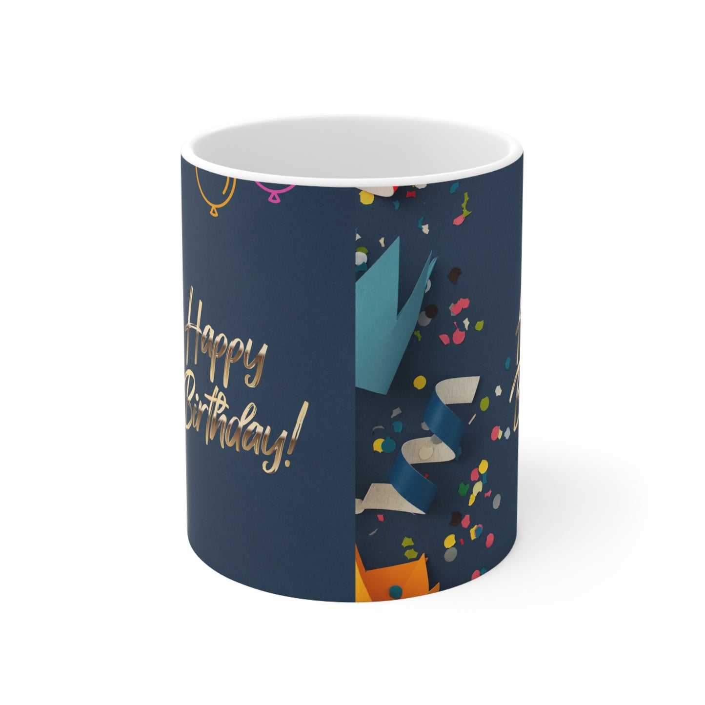 Happy Birthday Ceramic mugs 11 oz, Blue