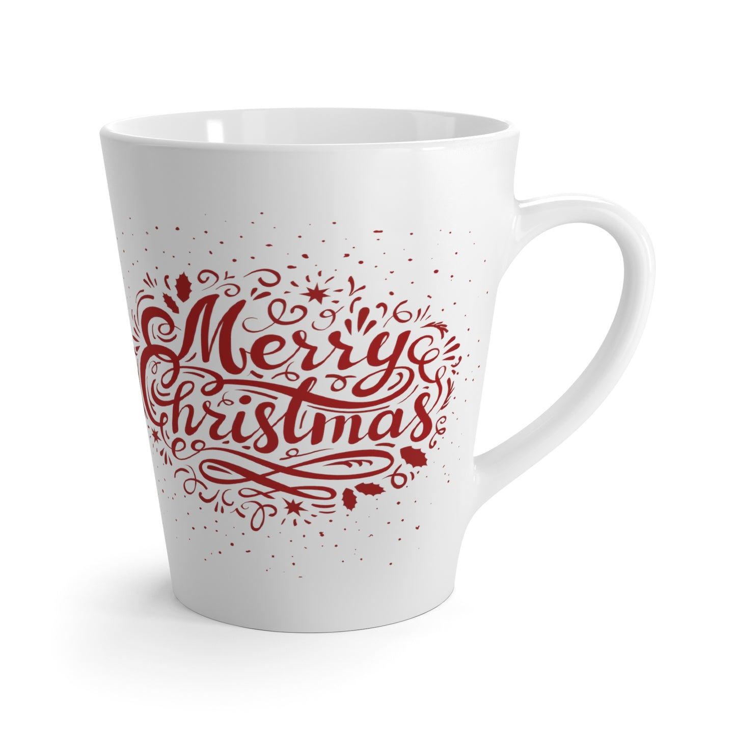 Merry Christmas in Red Latte Mug, 12oz