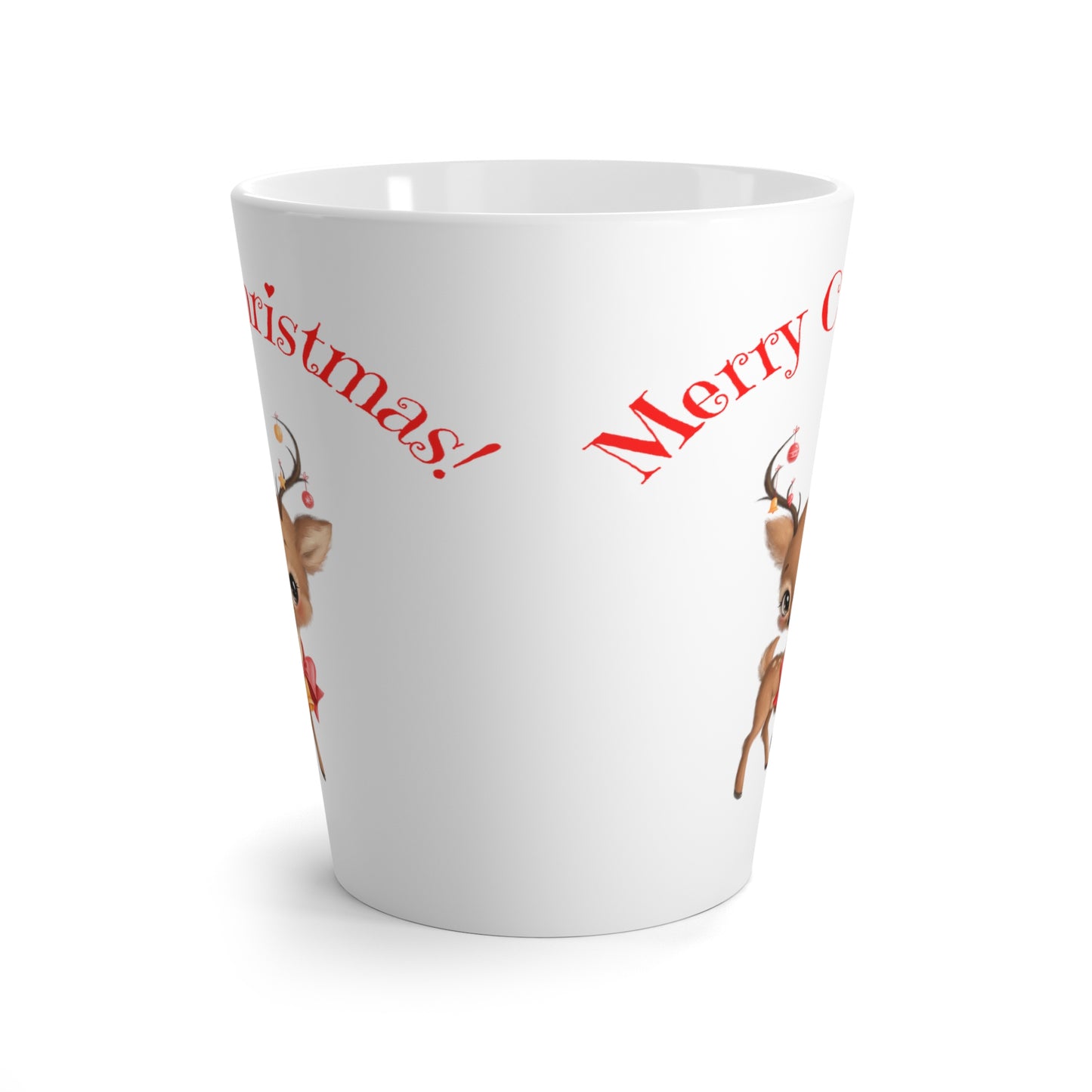 Merry Christmas Theme Printed Latte Mug, 12oz