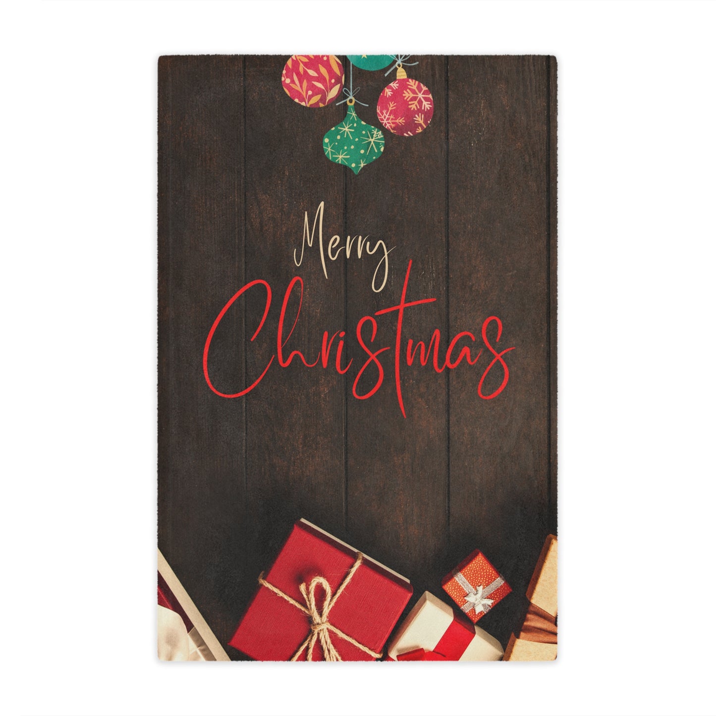Merry Christmas Printed Minky Blanket, Coffee