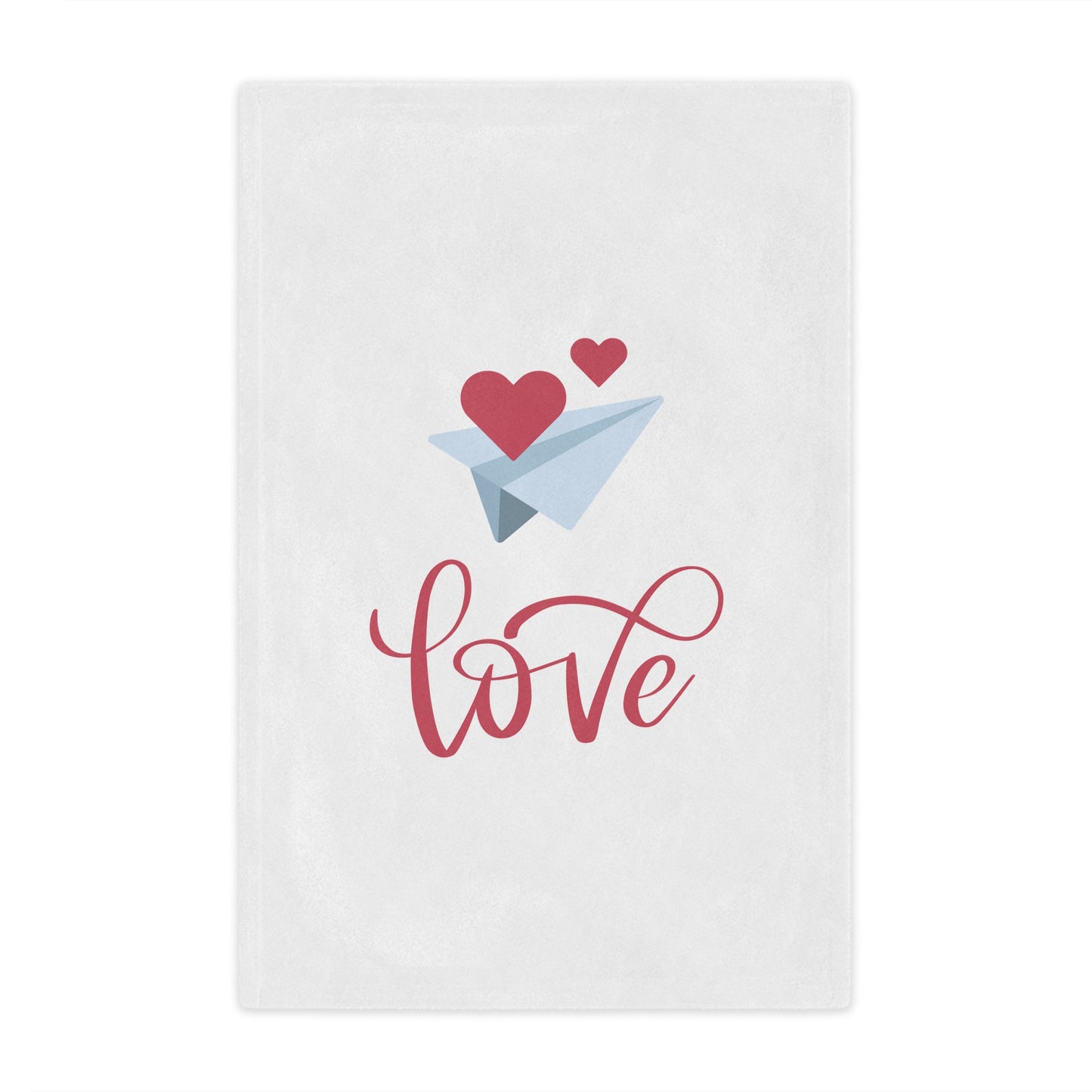 Flying Hearts with Lovge Printed Velveteen Minky Blanket