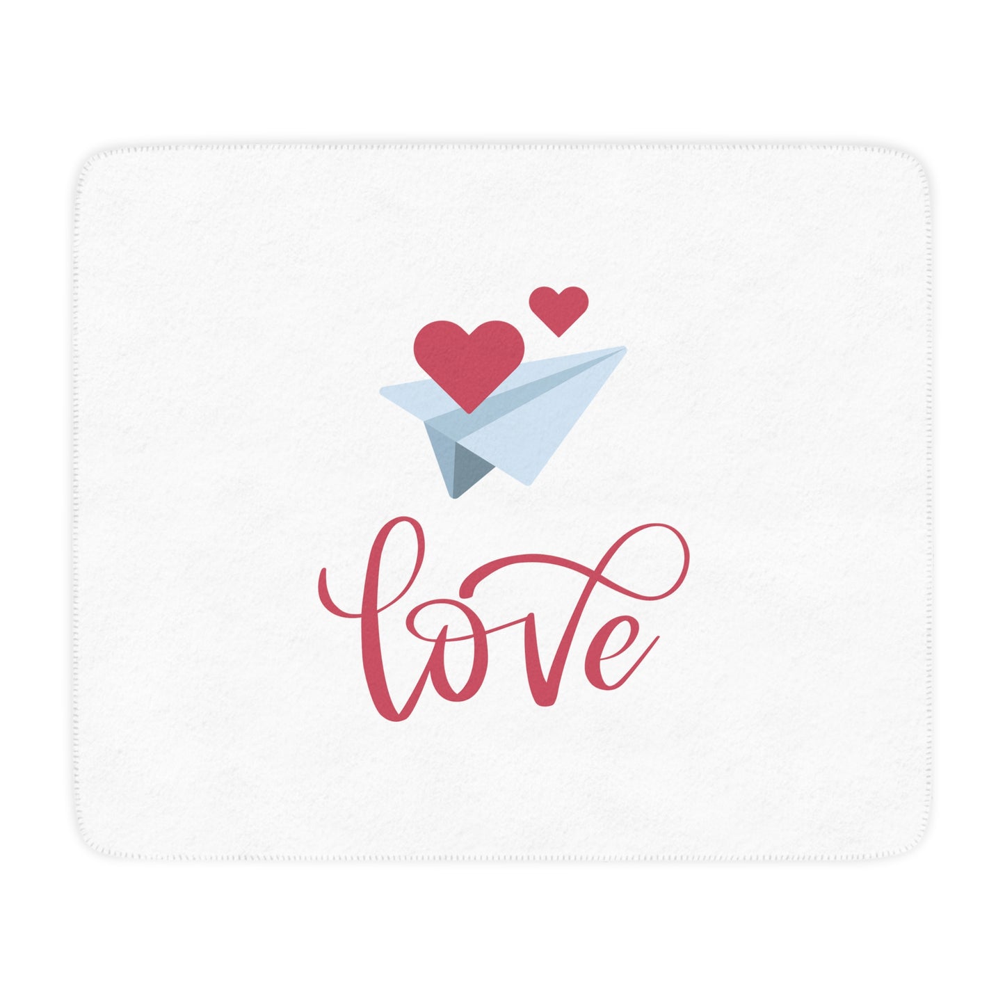 Love with Flying Hearts Sherpa Blanket for Valentine
