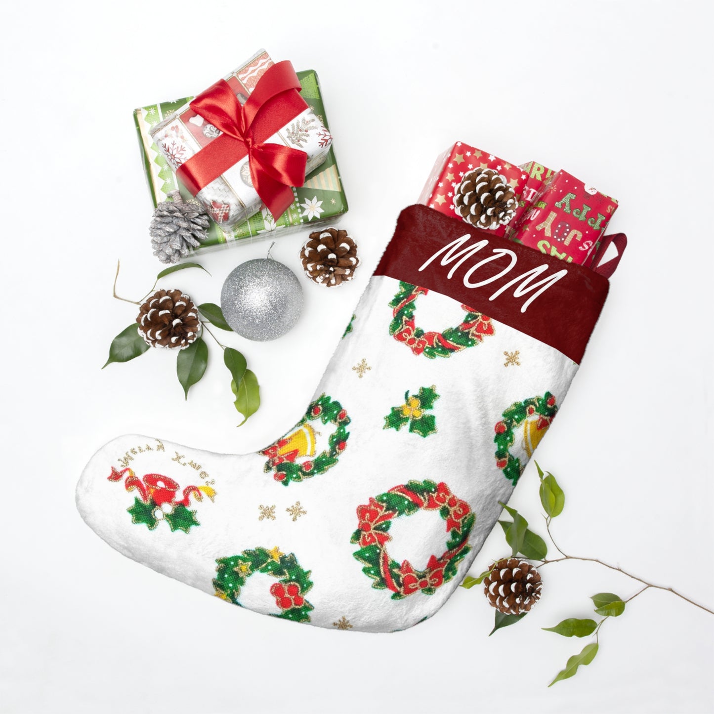 Custom Name Holiday Stocking – Stylish Décor for Christmas Morning