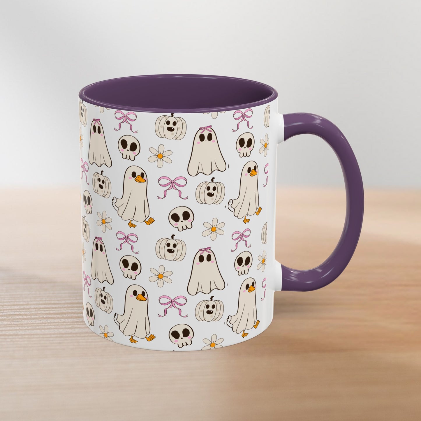 Funny Goose Halloween Mug – Spooky Ghost & Pumpkin Coffee Cup