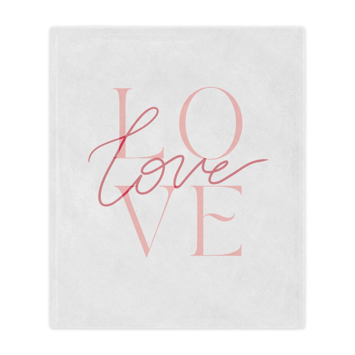 Love Printed Velveteen Minky Blanket for Her, Valentine Gift for Couple