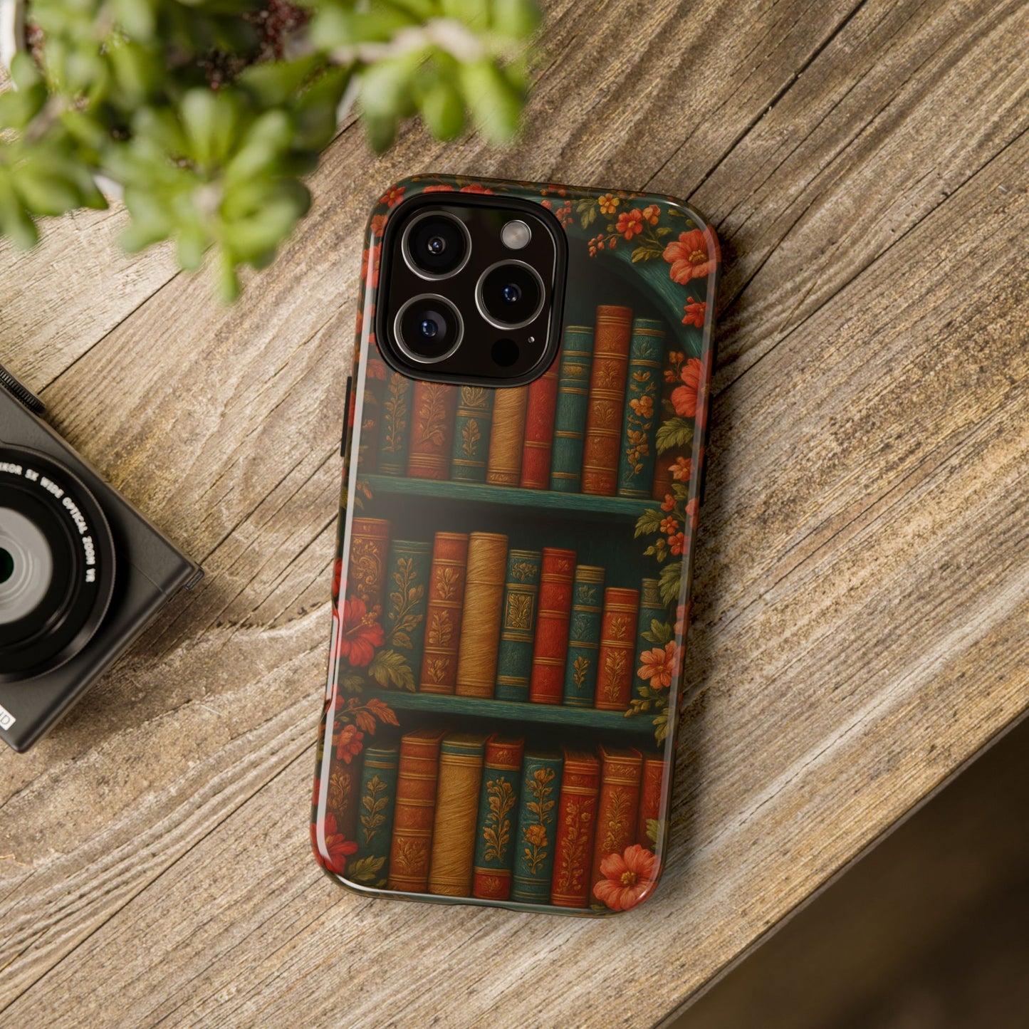 Phone Case - Bookshelf Vintage Book Lover's iPhone & Samsung Cover