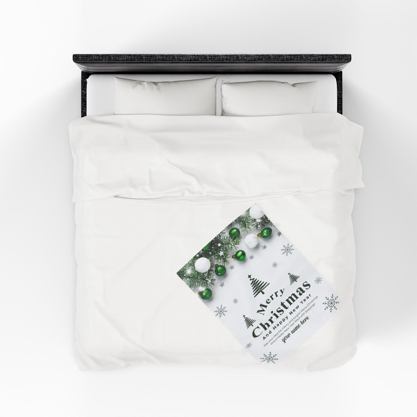 Green Ornament Christmas Blanket – Personalized Holiday Throw for a Merry & Bright Season