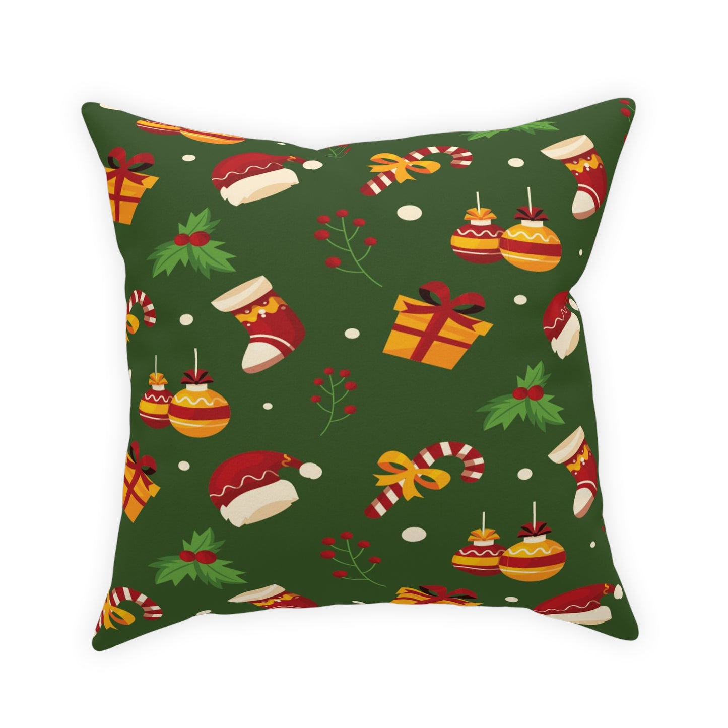 Christmas Broadcloth Pillow, Green