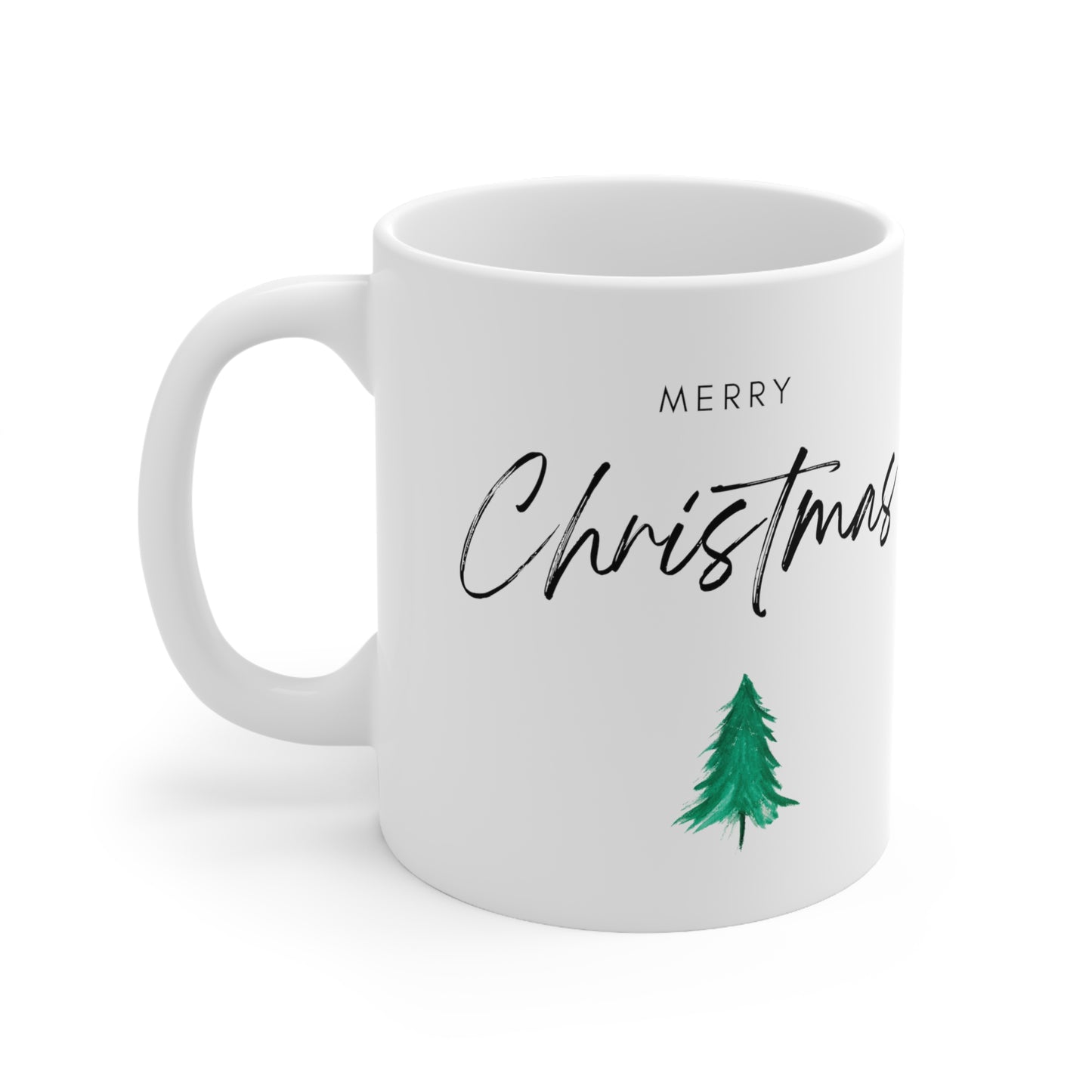 Merry Christmas Tree Printed Ceramic Mug, 11oz