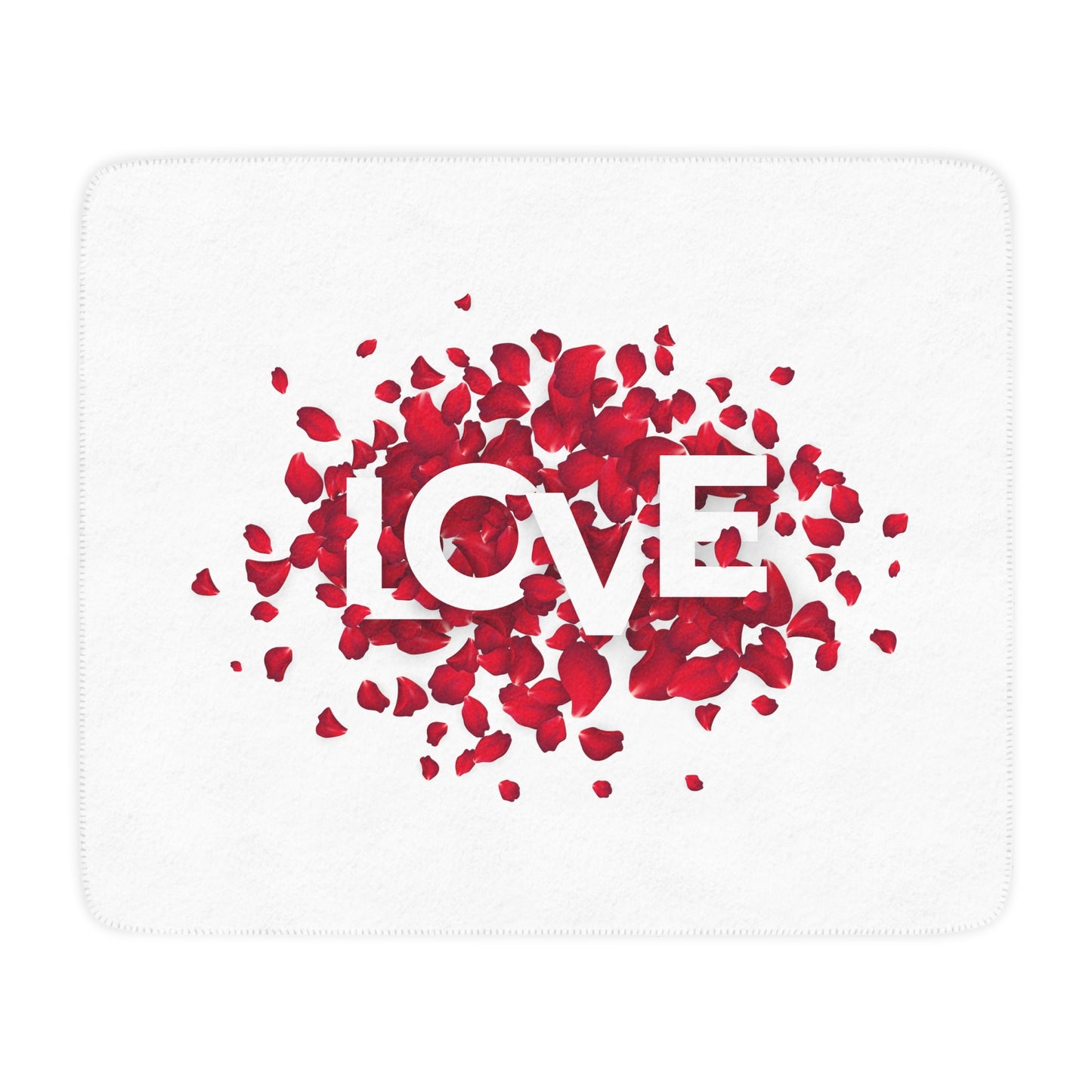 Love inside Heart made of Flower Tan Sherpa Blanket for Valentine Gift