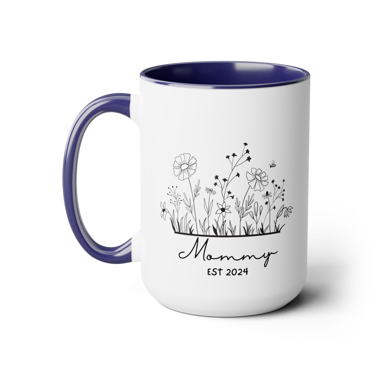 Mommy EST Ceramic Coffee Mug – Personalized Mom Gift, 15oz