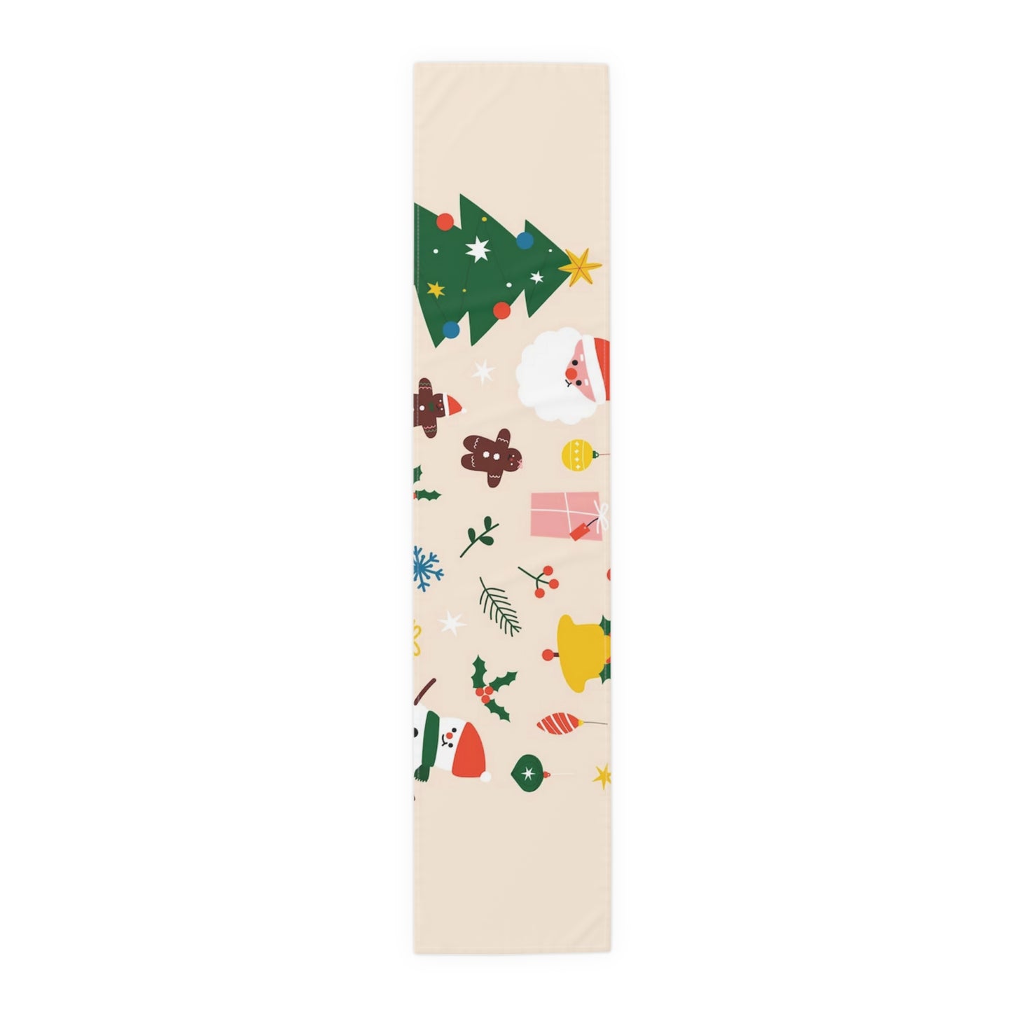 16 x 72 Beige Christmas Table Runner (Cotton, Poly)