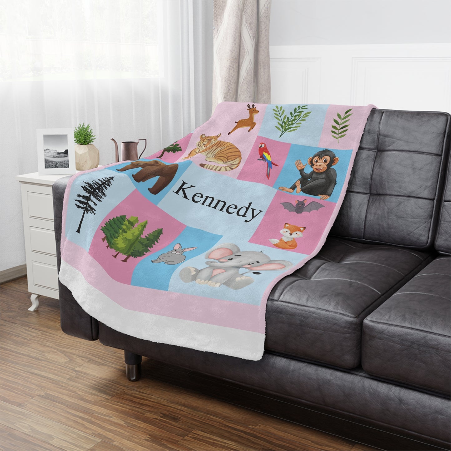 Personalized Minky Blanket – Soft Custom Throw with Name for Babies & Animal Lovers | Cozy Keepsake & Baby Shower Gift