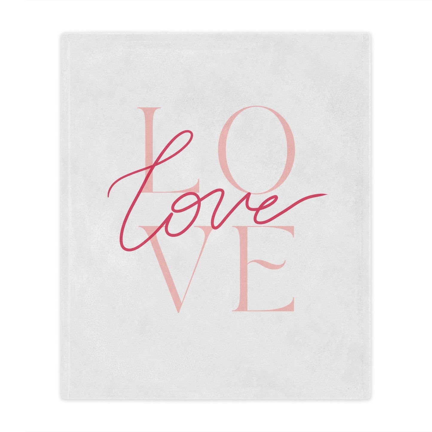 Love Printed Velveteen Minky Blanket for Her, Valentine Gift for Couple