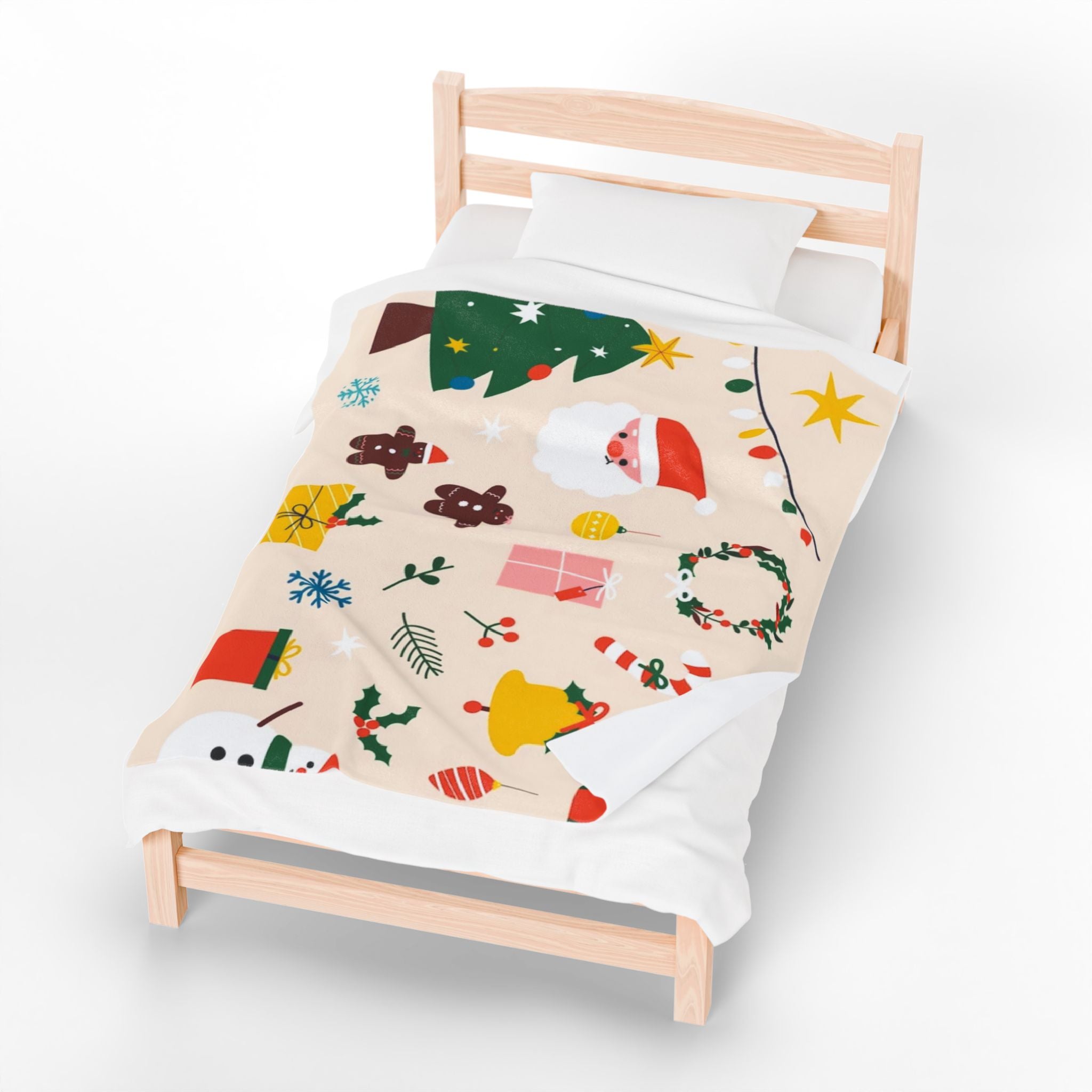 Christmas Velveteen Plush Blanket – Soft & Festive Holiday Throw