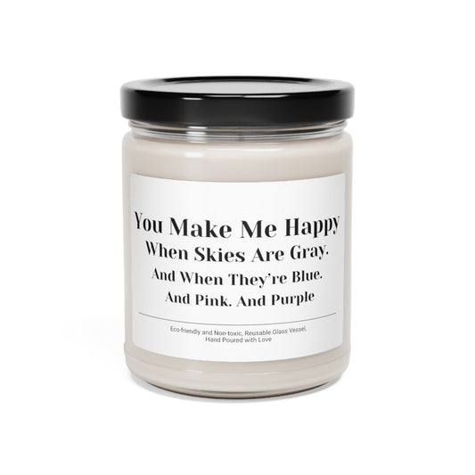 You Make Me Happy Scented Soy Candle, 9 oz, White