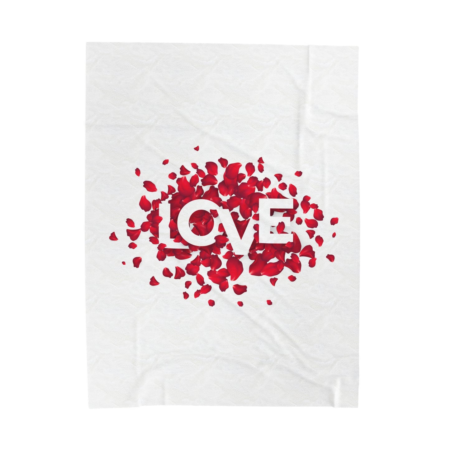 Love with Flowers Printed Velveteen Plush Blanket