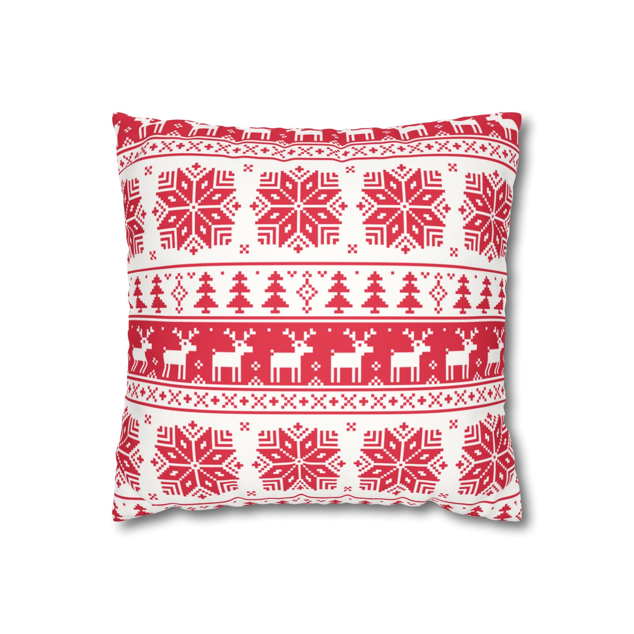 Christmas Faux Suede Square Pillow Case – Festive Decorative Cushion Cover