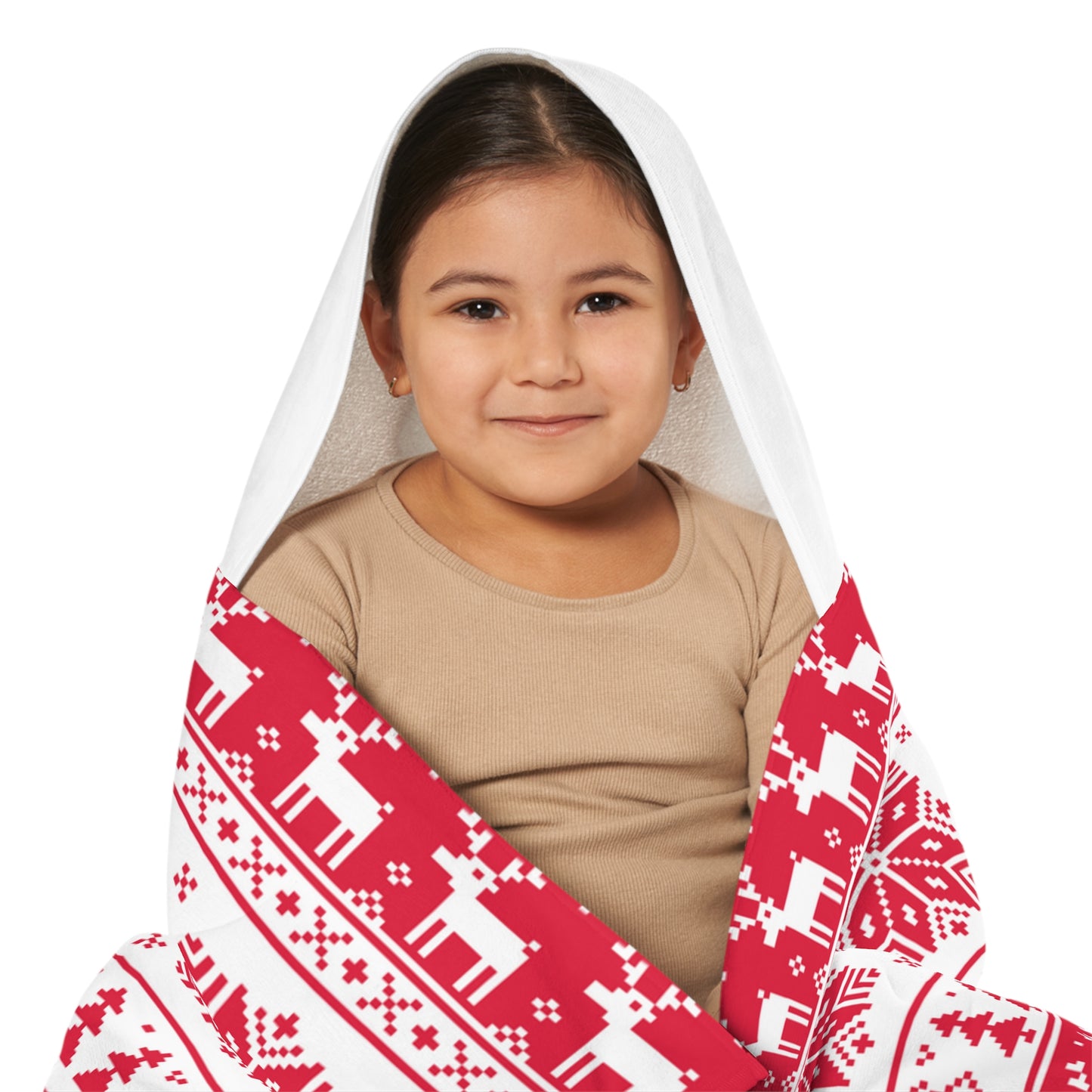 Christmas Youth Hooded Towel – Soft Polyester & Terry Cotton Kids Bath & Beach Wrap