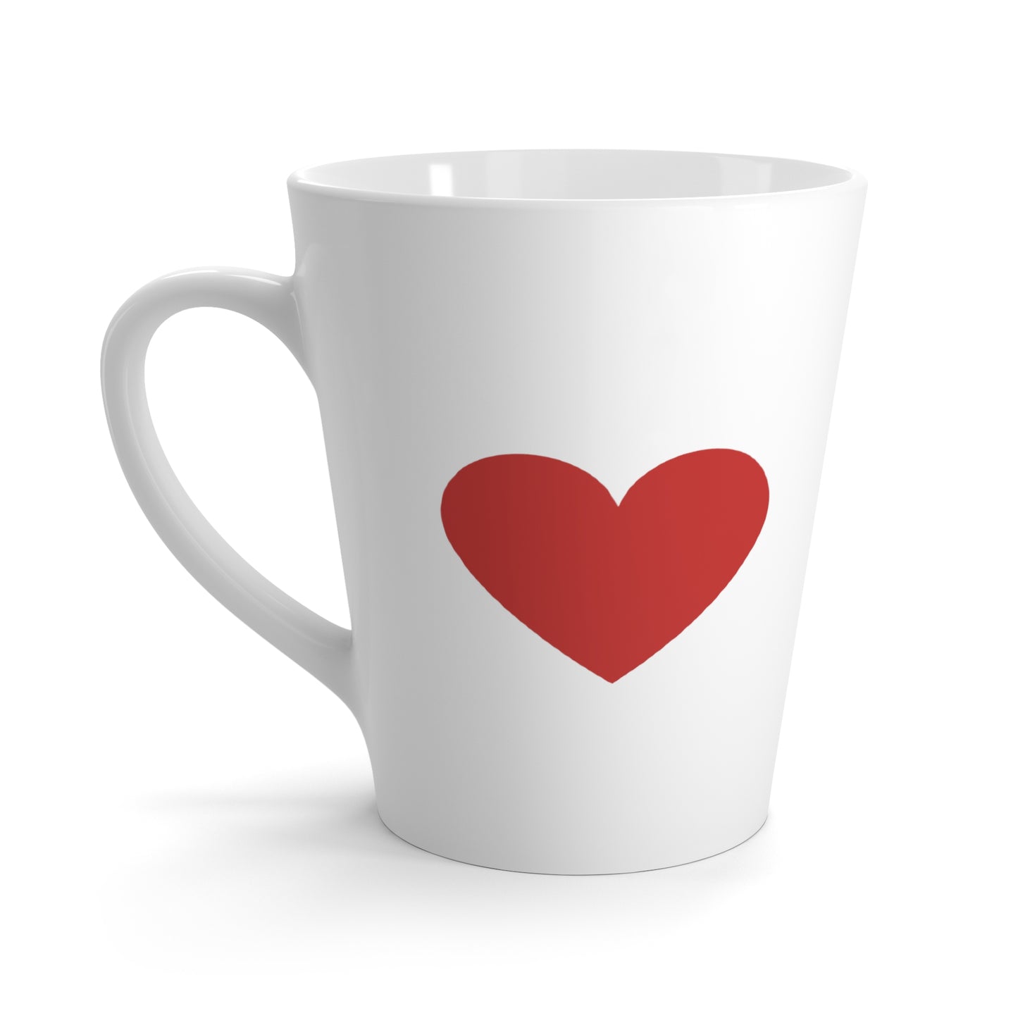 Valentines Day Latte Mugs, 12oz, Big Heart with Love Printed Coffee Mug