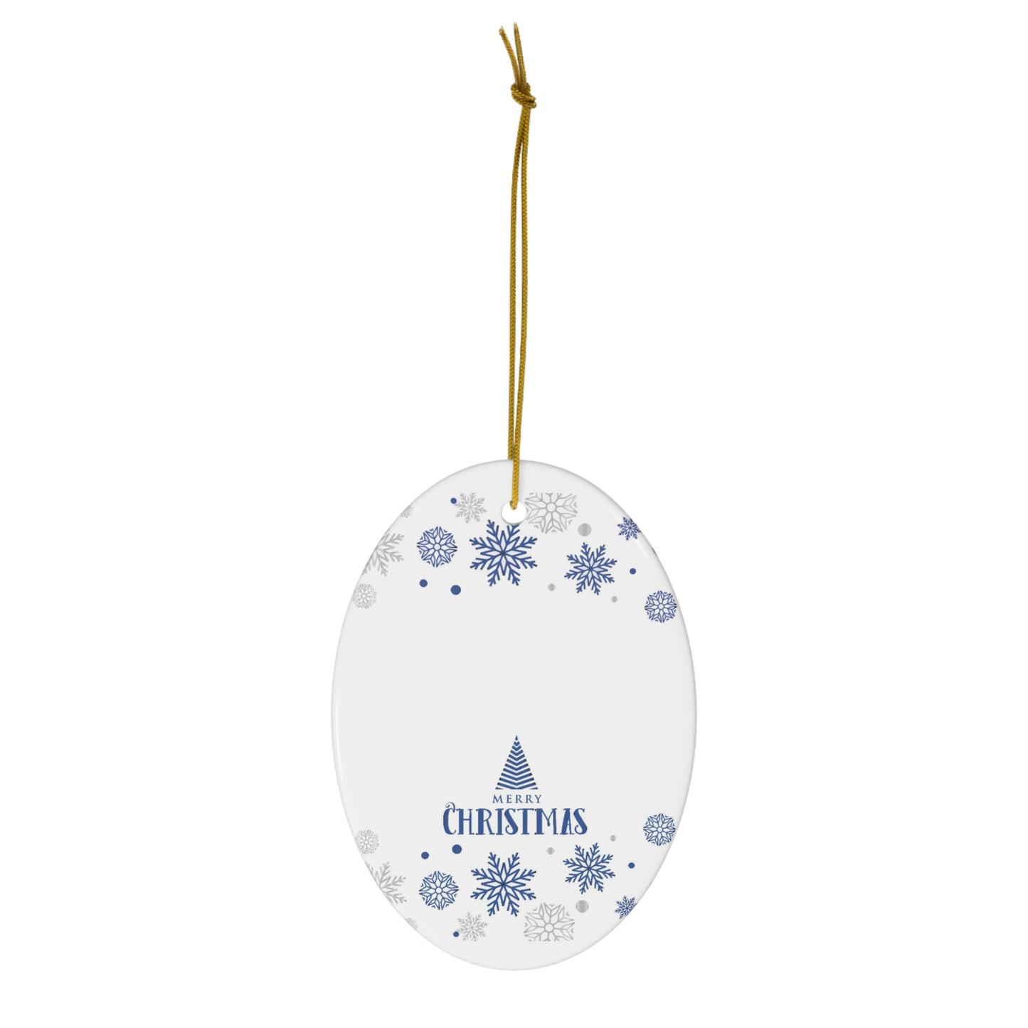 Holiday Ceramic Ornament, 1-Pack, Seasos's Greetings, White