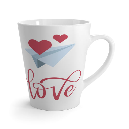 Love With Small Heart Printed Latte Coffee Mug for Valentine's Day, 12oz