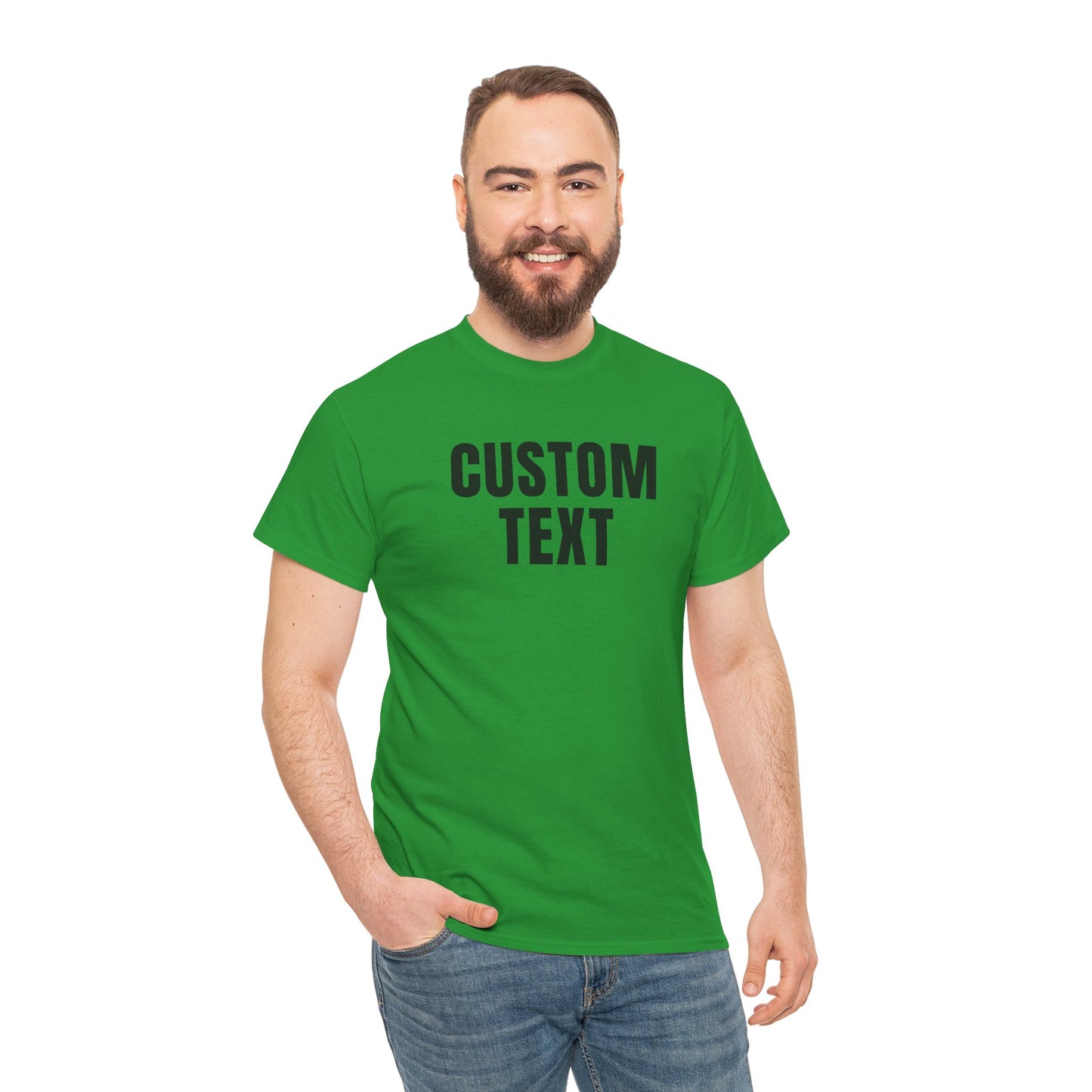 Custom Text T-Shirt – Personalized White Lettering Tee for Men & Women