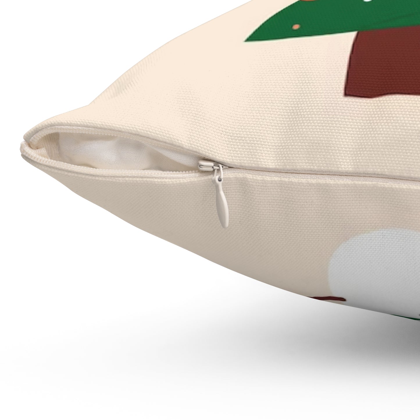 Christmas Spun Polyester Square Pillow – Festive Indoor Decorative Cushion