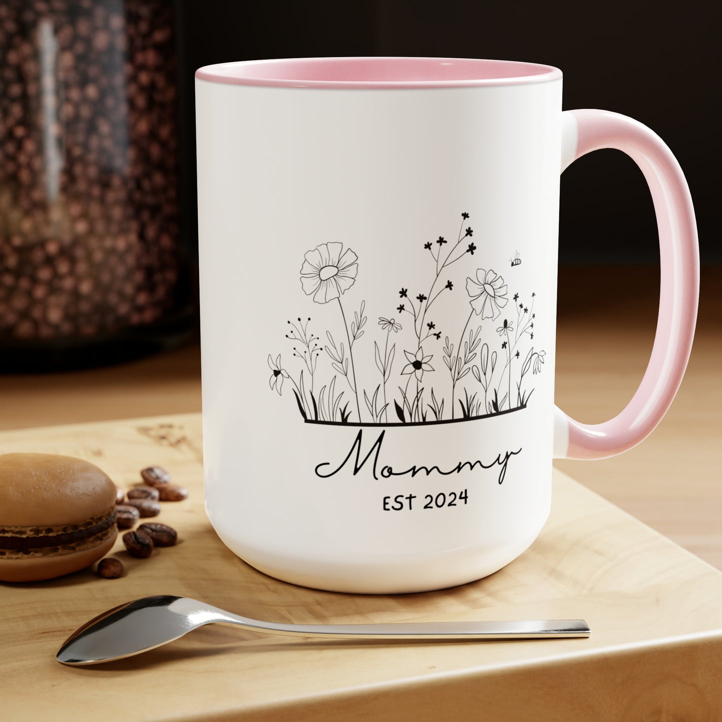 Mommy EST 2024 Flower Mug, Mother's Day Gift