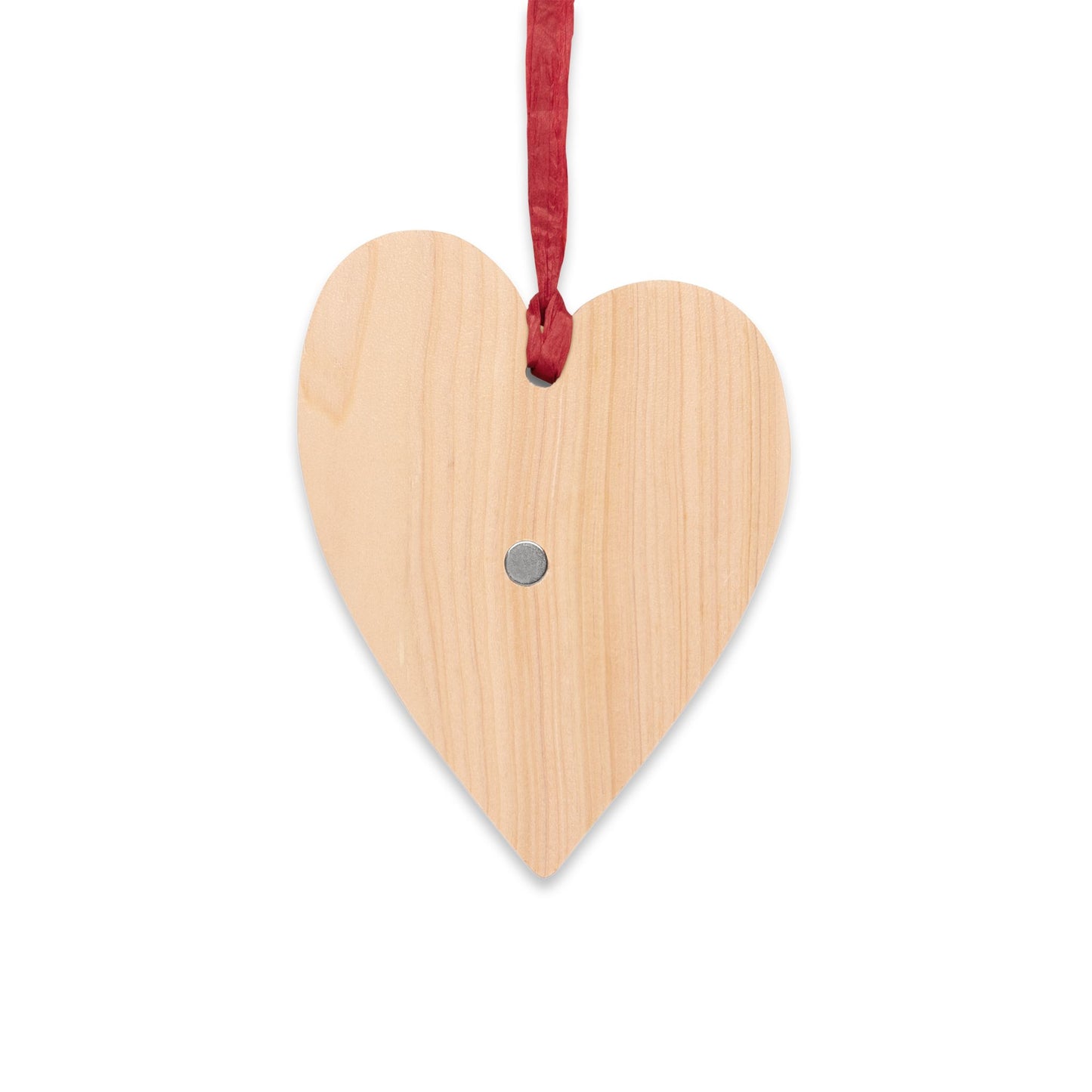 Wooden Ornament – Blue Christmas Stocking with Santa, Snowman & Penguin – Magnetic Holiday Decor with Ribbon