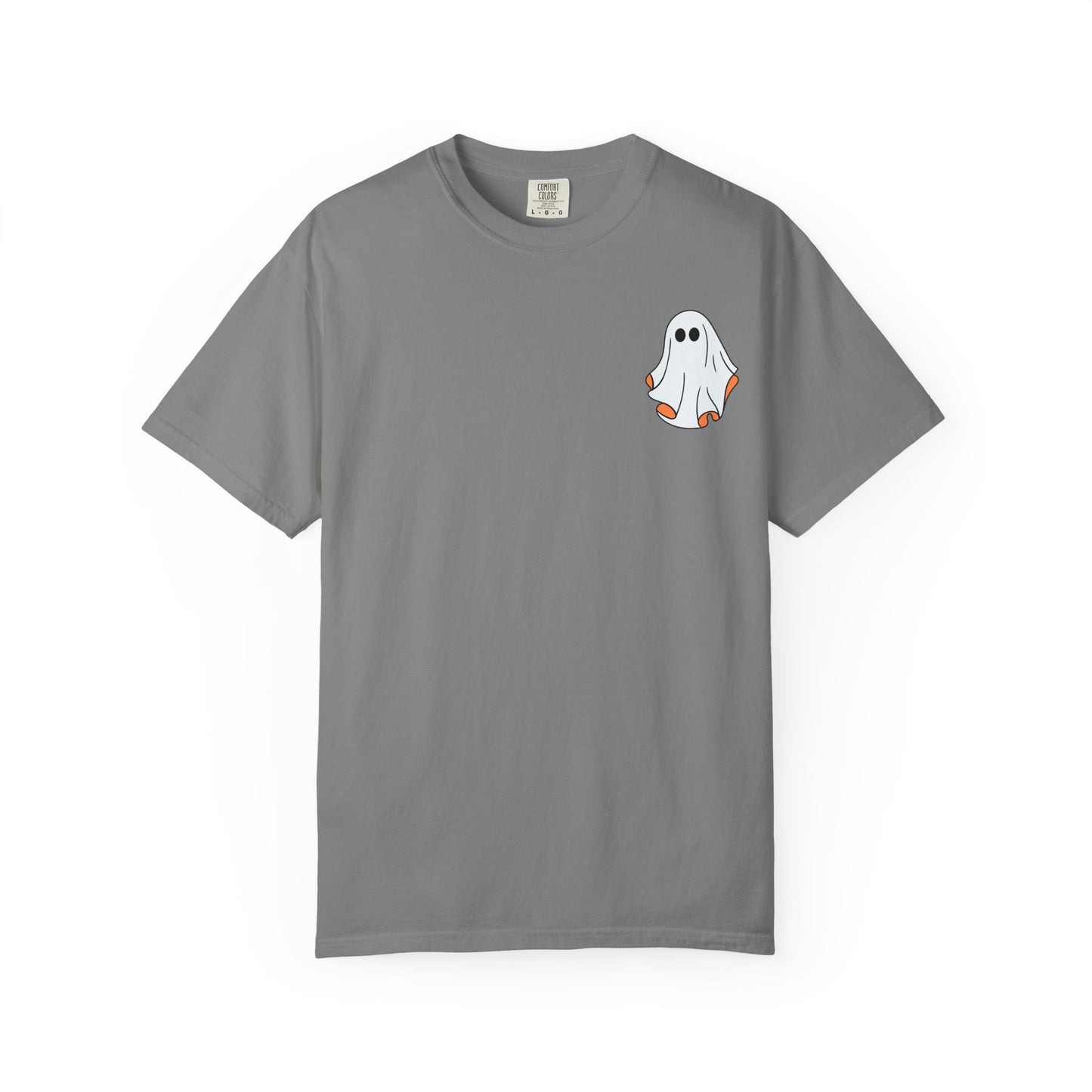 Minimal Ghost Halloween T-Shirt – Cute Pocket Graphic Tee for Spooky Season