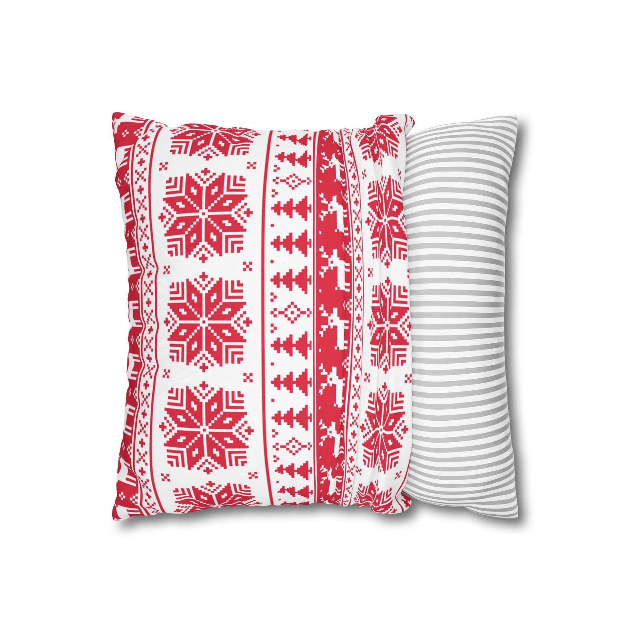 Christmas Spun Polyester Pillowcase – Double-Sided Holiday Cushion Cover