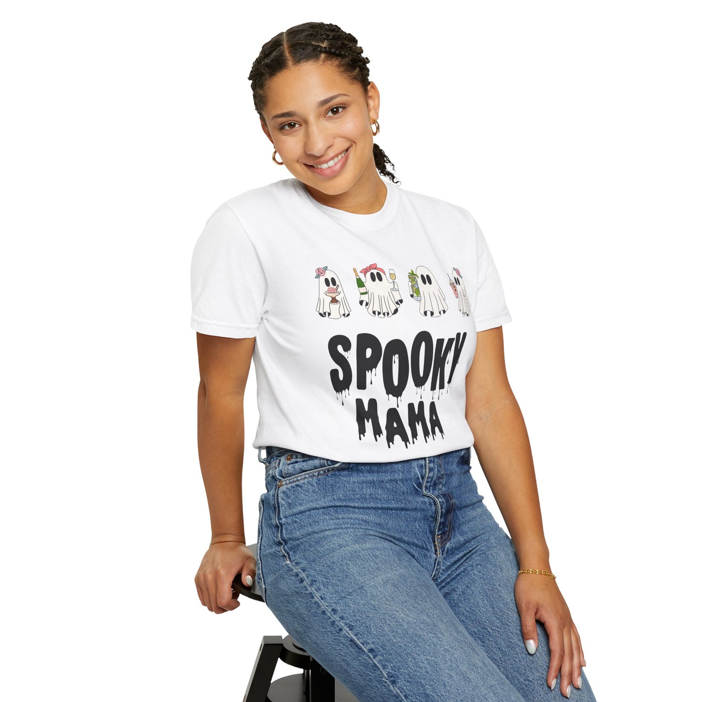 Halloween Spooky Mama Garment-Dyed T-shirt