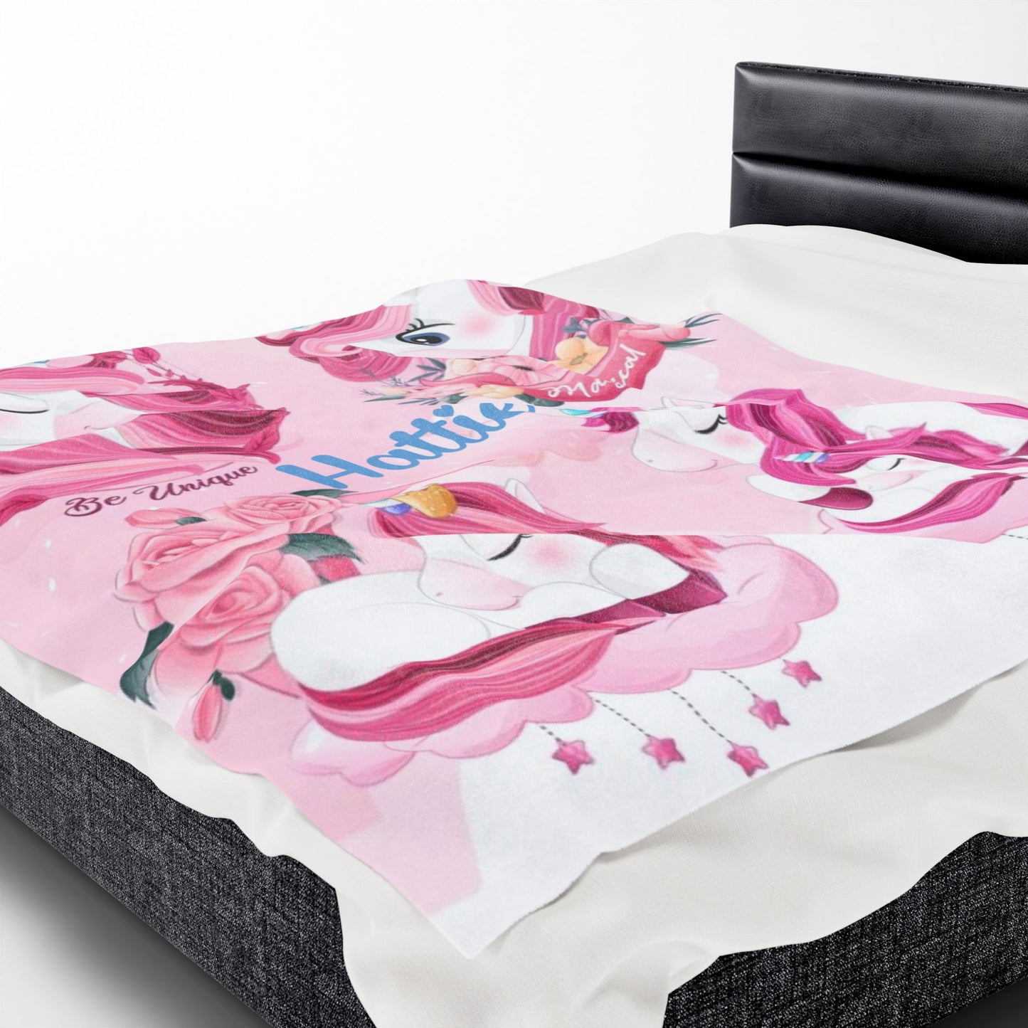 Personalized Unicorn Blanket for Kids – Soft Plush Velveteen Throw for Girls – Magical Custom Gift for Birthdays & Holidays