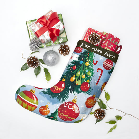 Holiday Stocking with Name Customization – Classic Christmas Look