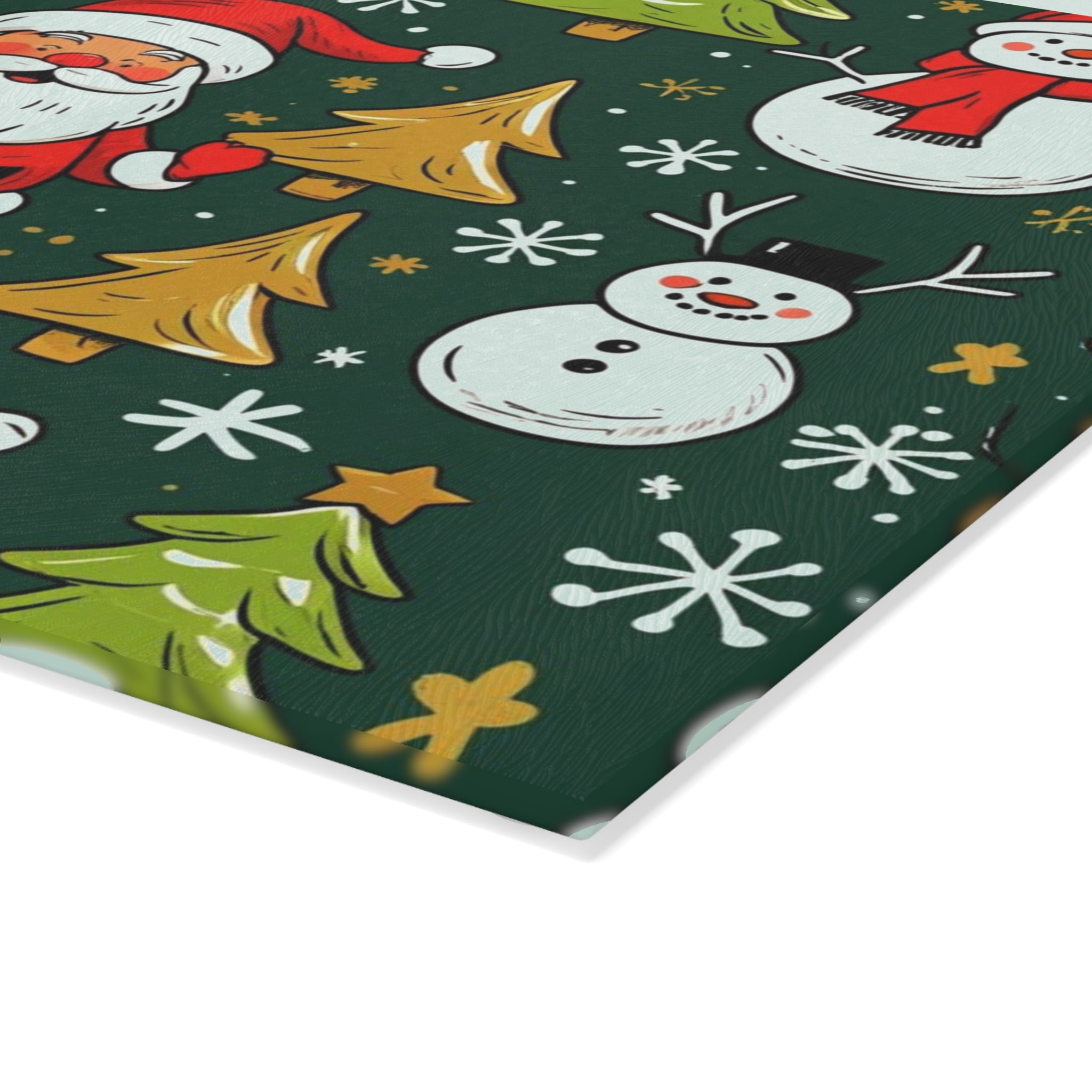 Festive Christmas Placemat with Santa, Snowman, and Reindeer Design