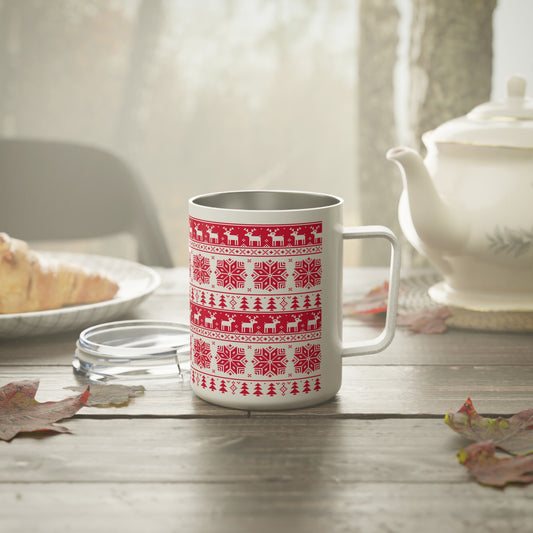 hristmas Stainless Steel Insulated Coffee Mug – 10oz Holiday Travel Cup