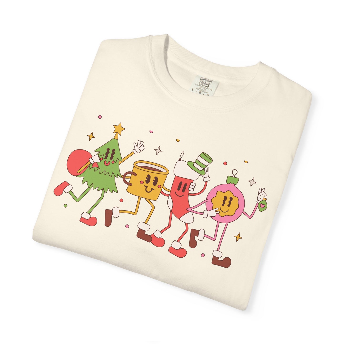 Cute Christmas Party Characters T-Shirt – Fun Holiday Graphic Tee for Adults & Teens