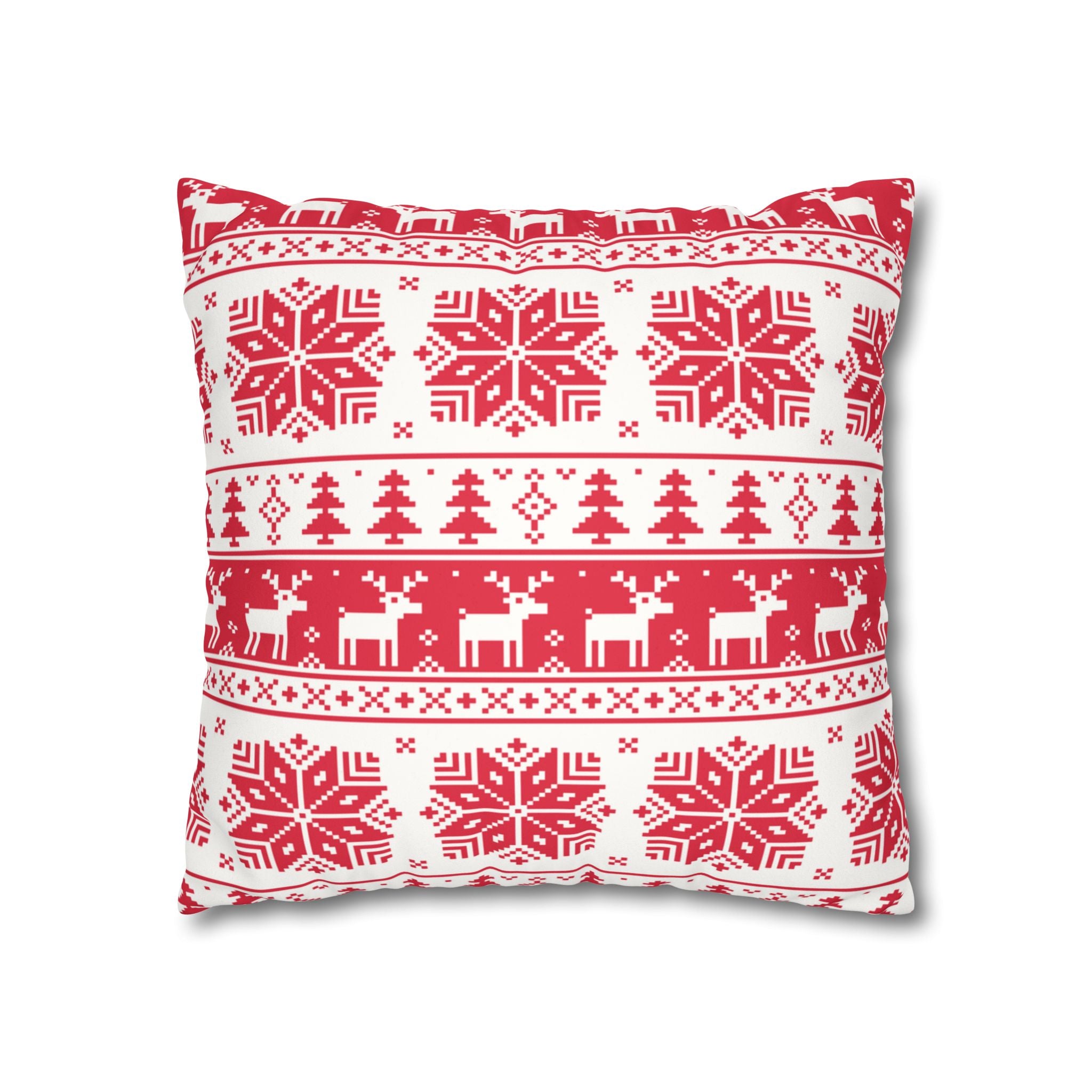 Christmas Faux Suede Square Pillow Case – Festive Decorative Cushion Cover
