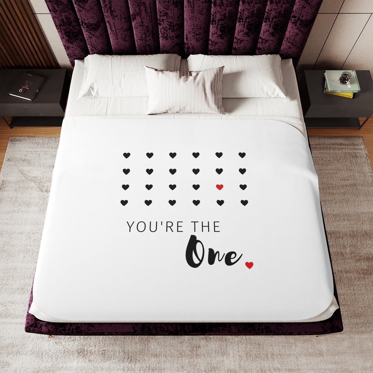 You are the one Sherpa Blenket for Valentine Day, Black