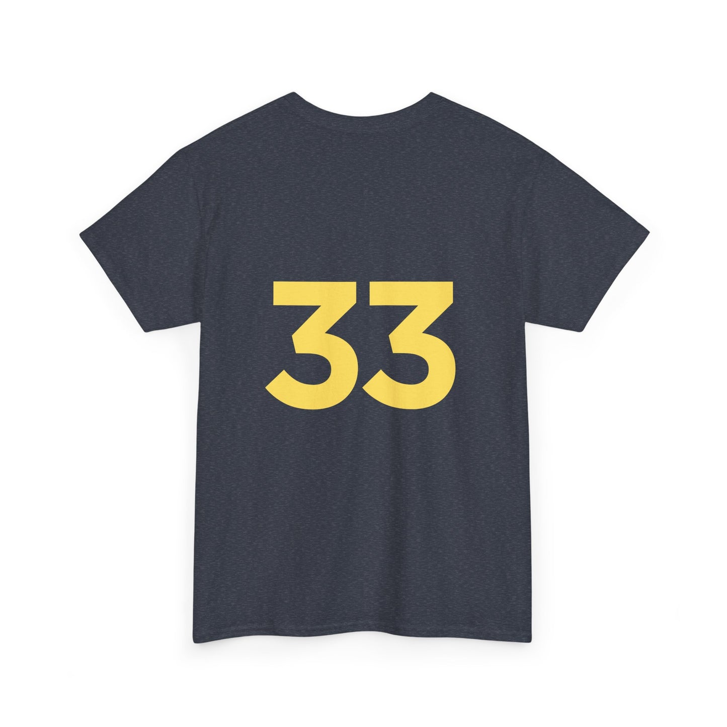 Black T-Shirt with Yellow Emblem Front & Number Back – Custom Team Sports Tee