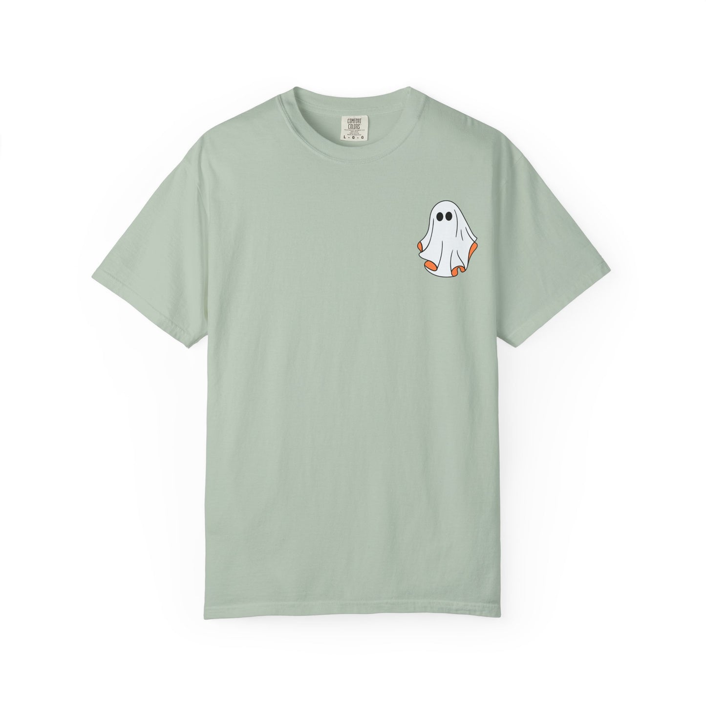 Minimal Ghost Halloween T-Shirt – Cute Pocket Graphic Tee for Spooky Season