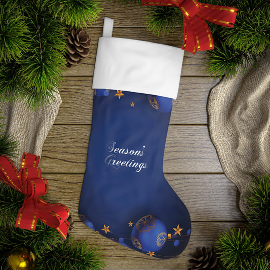 Holiday Stocking, Season's Greetings Christmas Stockings, Blue