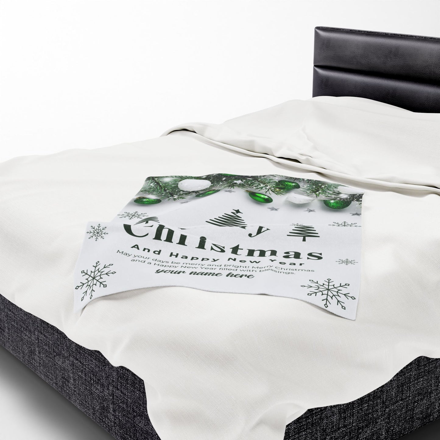 Green Ornament Christmas Blanket – Personalized Holiday Throw for a Merry & Bright Season