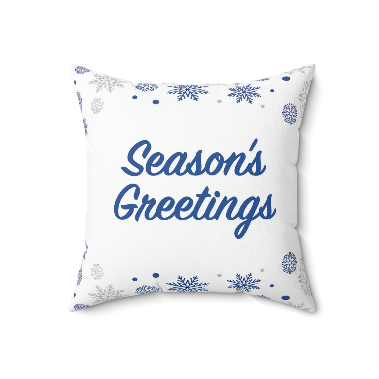 Season's Greetings Spun Polyester Square Pillow