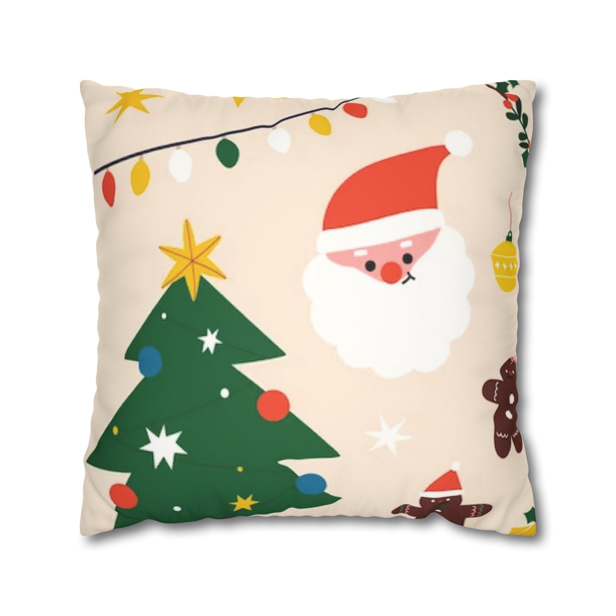 Christmas Faux Suede Decorative Pillow Cover – Square, Multiple Sizes