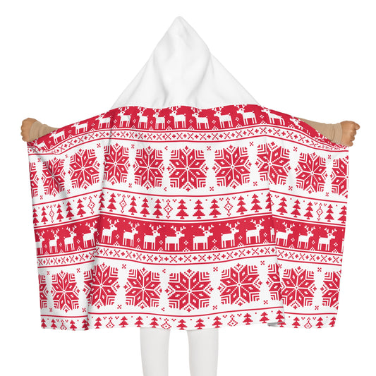 Christmas Youth Hooded Towel – Soft Polyester & Terry Cotton Kids Bath & Beach Wrap