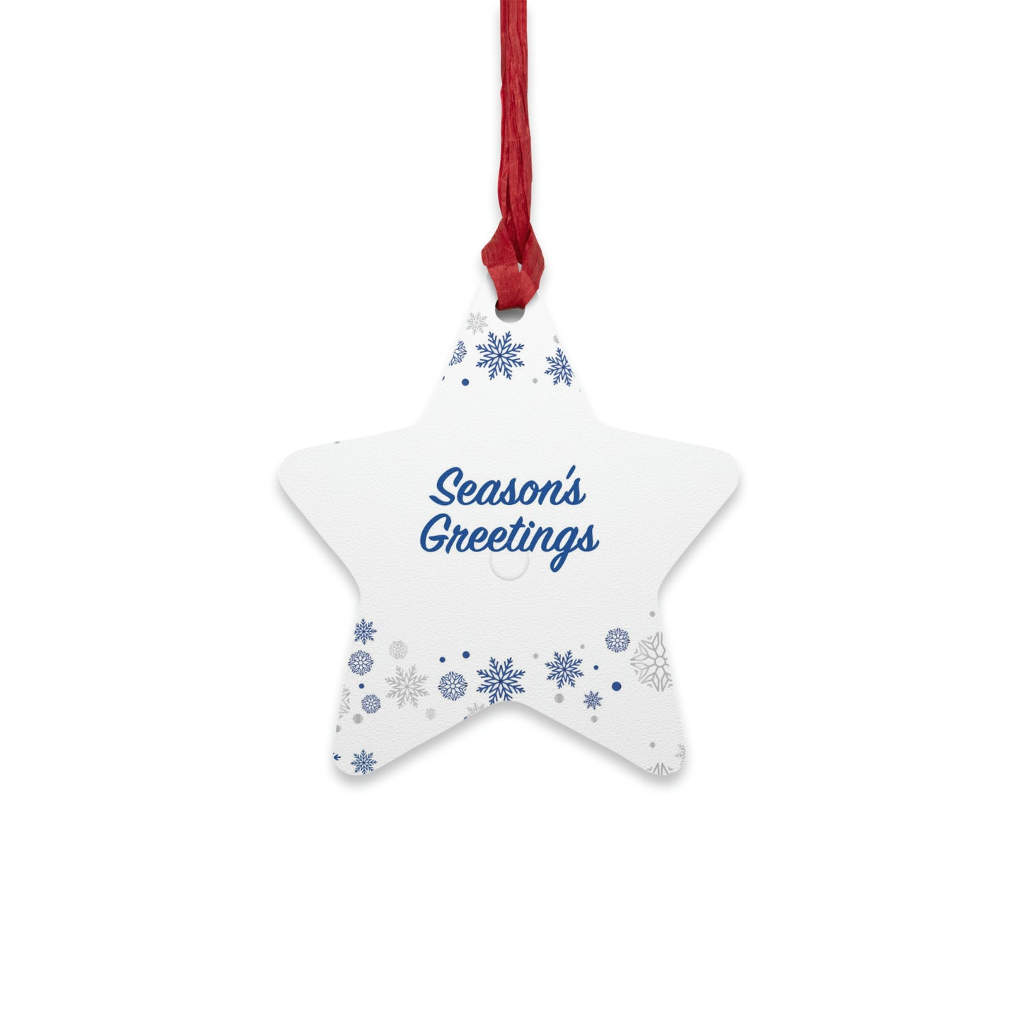 Season's Greetings Wooden Ornaments, White