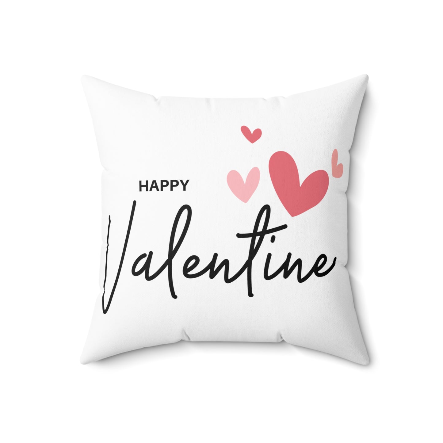 Happy Valentine with Flying Hearts Printed Squre Pillow