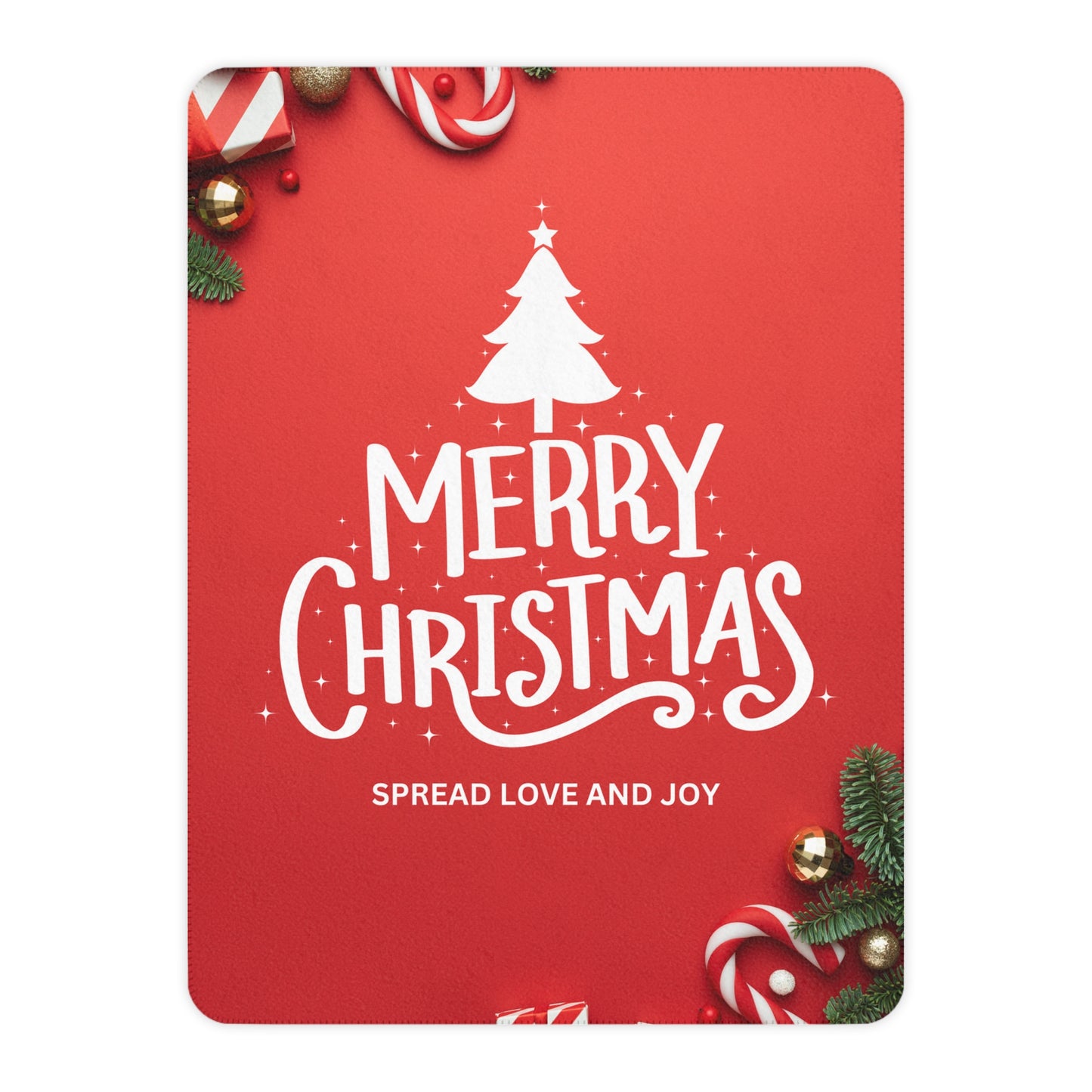 Merry Christmas with Spread Love and Joy Printed Sherpa Blanket